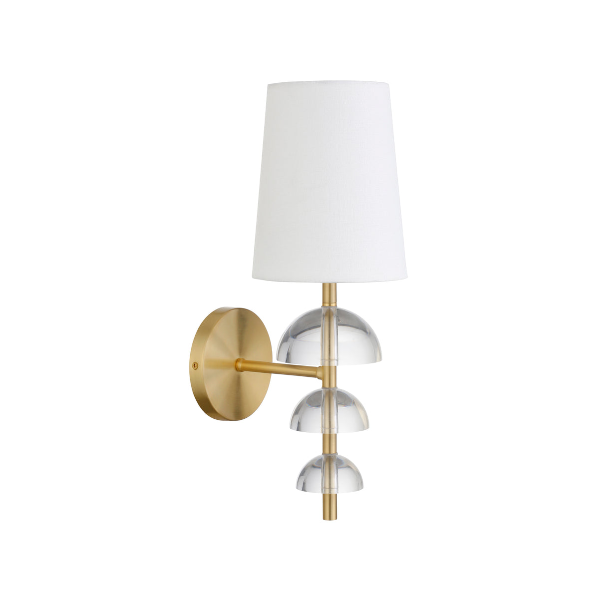 Sconce With Stacked Acrylic Hemisphere Detail In Antique Brass - DEMI ABR