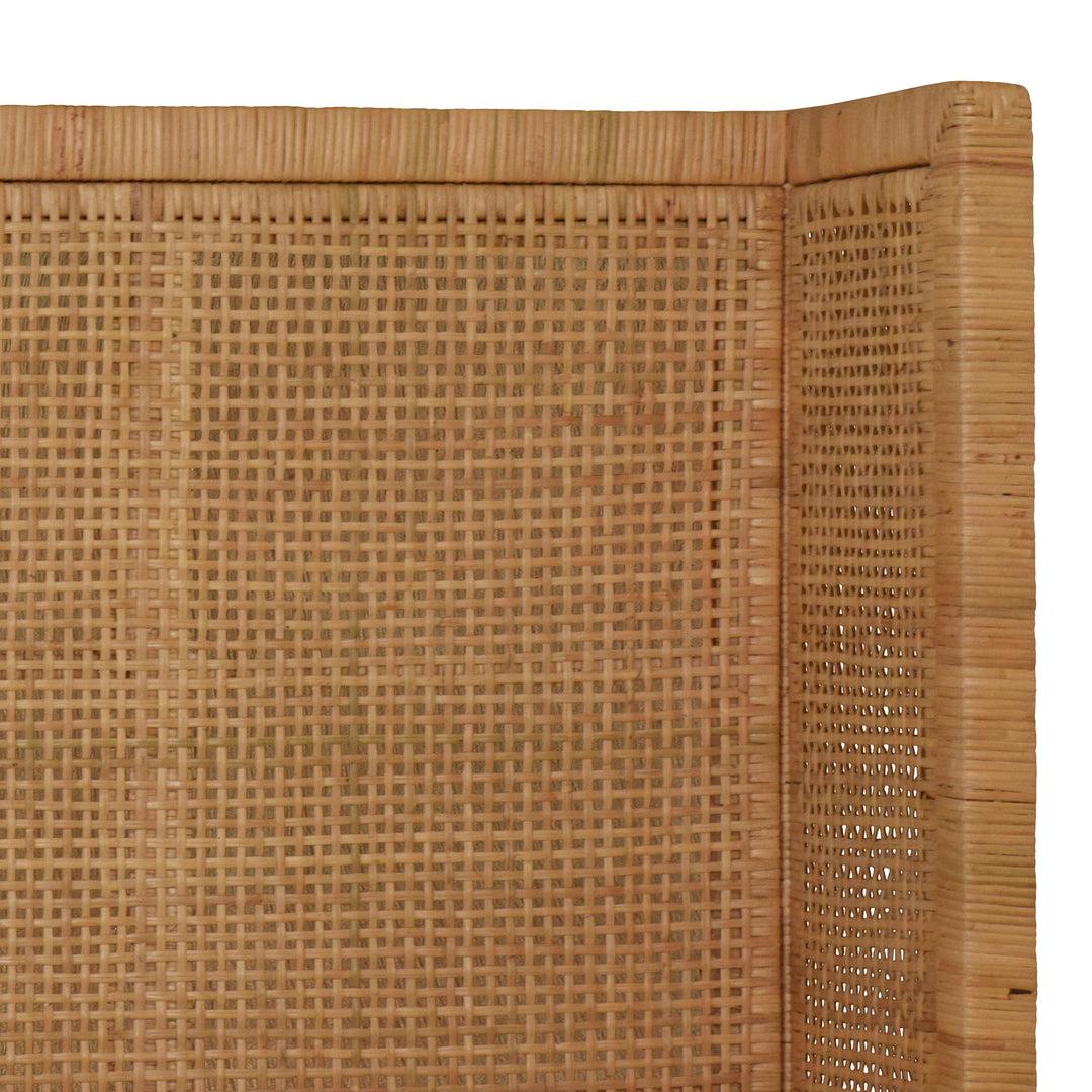Winged Headboard And Platform In Radio Weave Wrapped Rattan, King Size - DOLLY KING