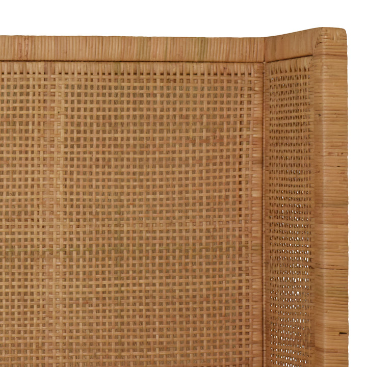 Winged Headboard And Platform In Radio Weave Wrapped Rattan, King Size - DOLLY KING