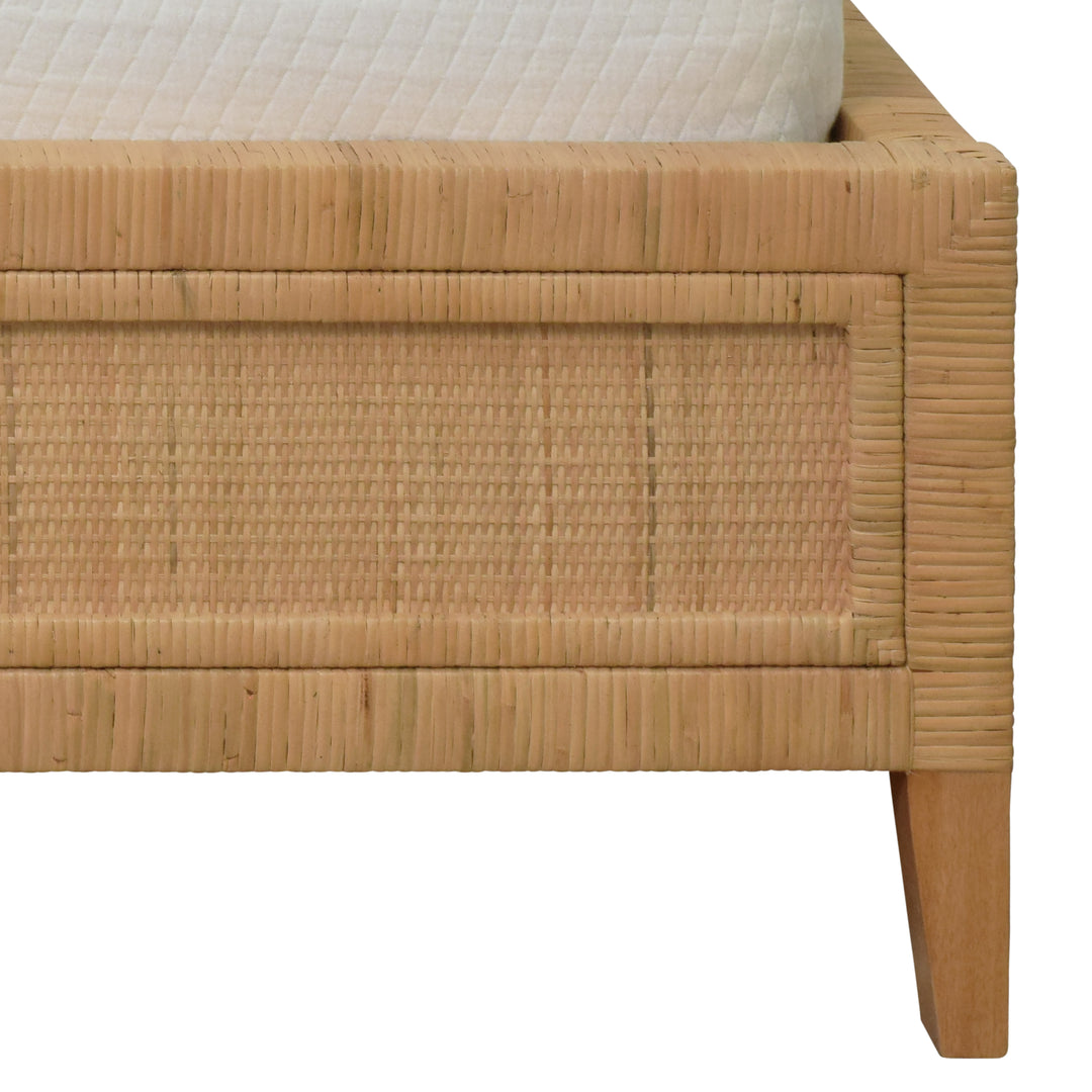 Winged Headboard And Platform In Radio Weave Wrapped Rattan, King Size - DOLLY KING
