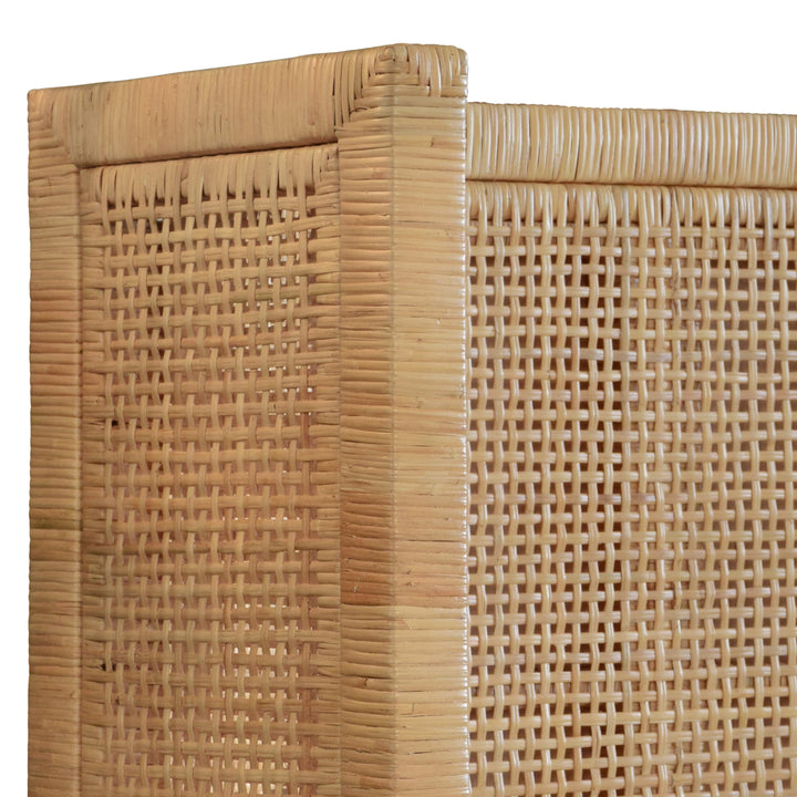 Winged Headboard And Platform In Radio Weave Wrapped Rattan, Queen Size - DOLLY QUEEN