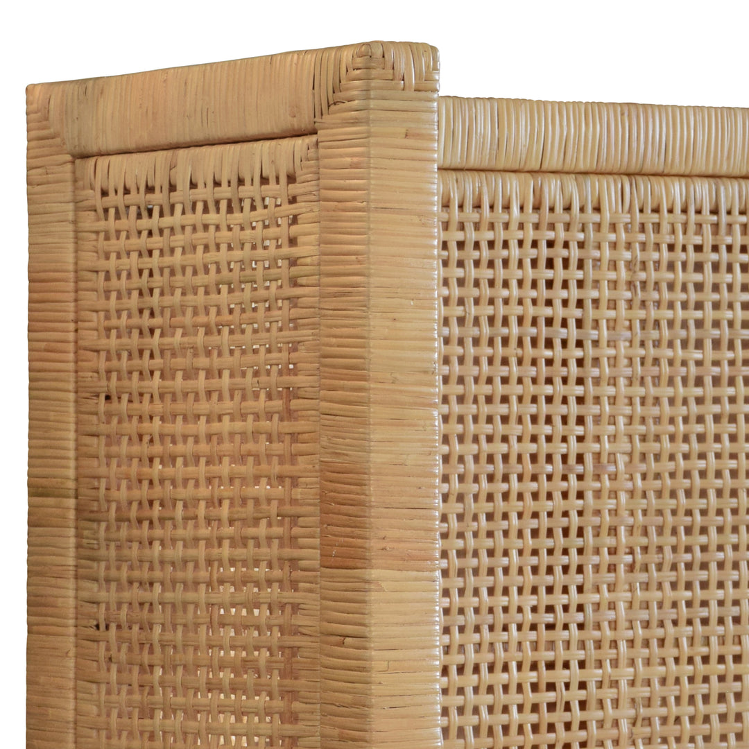 Winged Headboard And Platform In Radio Weave Wrapped Rattan, Twin Size - DOLLY TWIN