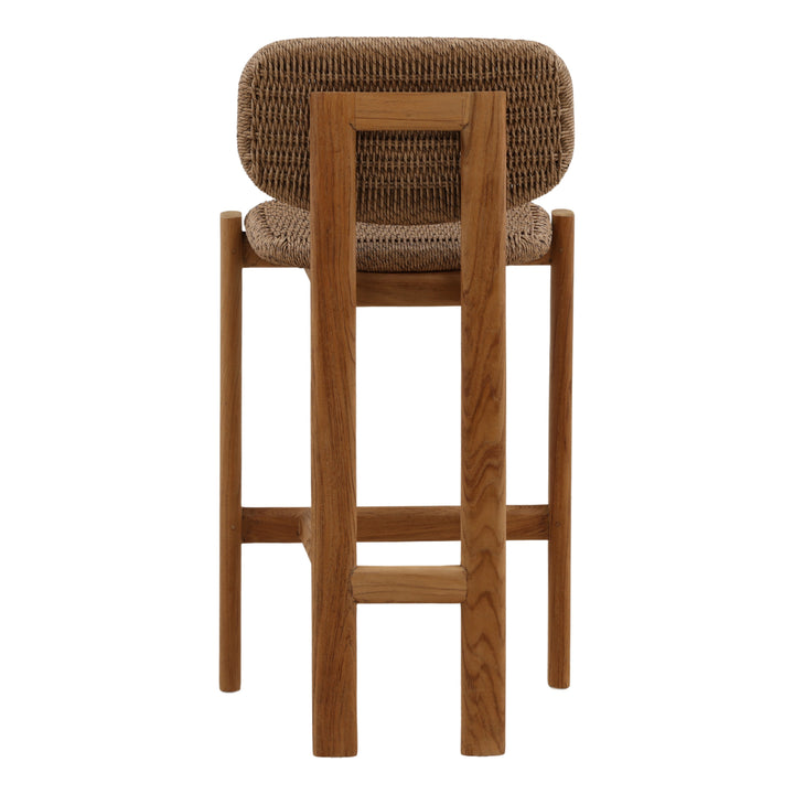 Alba Outdoor Counter Stool Light Brown — Back