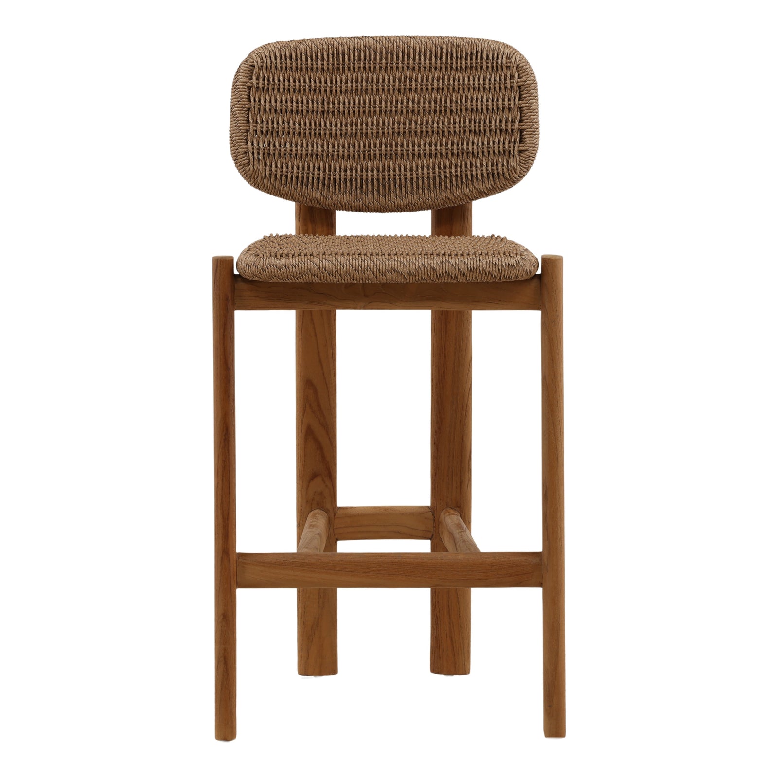 Alba Outdoor Counter Stool Light Brown — Front