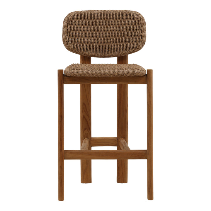 Alba Outdoor Counter Stool Light Brown — Front