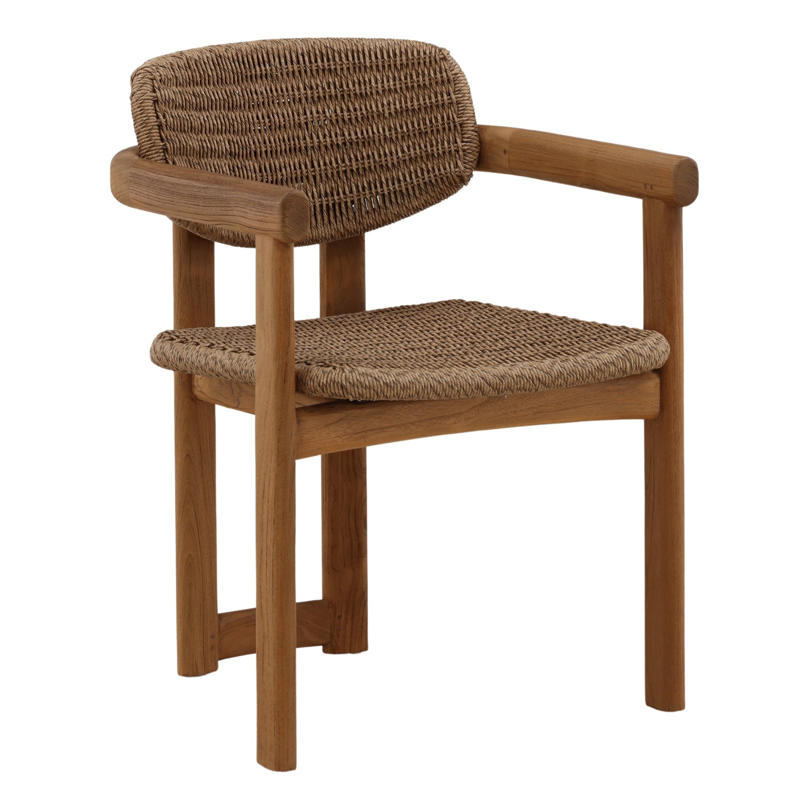 Alba Outdoor Dining Chair Light Brown — Front Three-Quarter