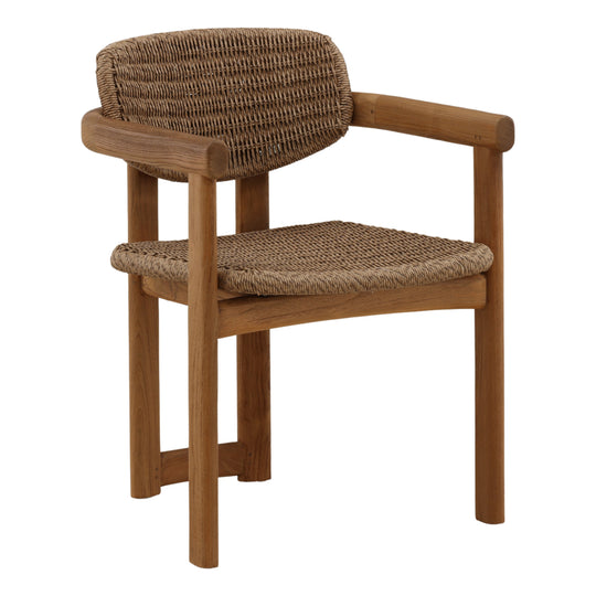 Alba Outdoor Dining Chair Light Brown — Front Three-Quarter
