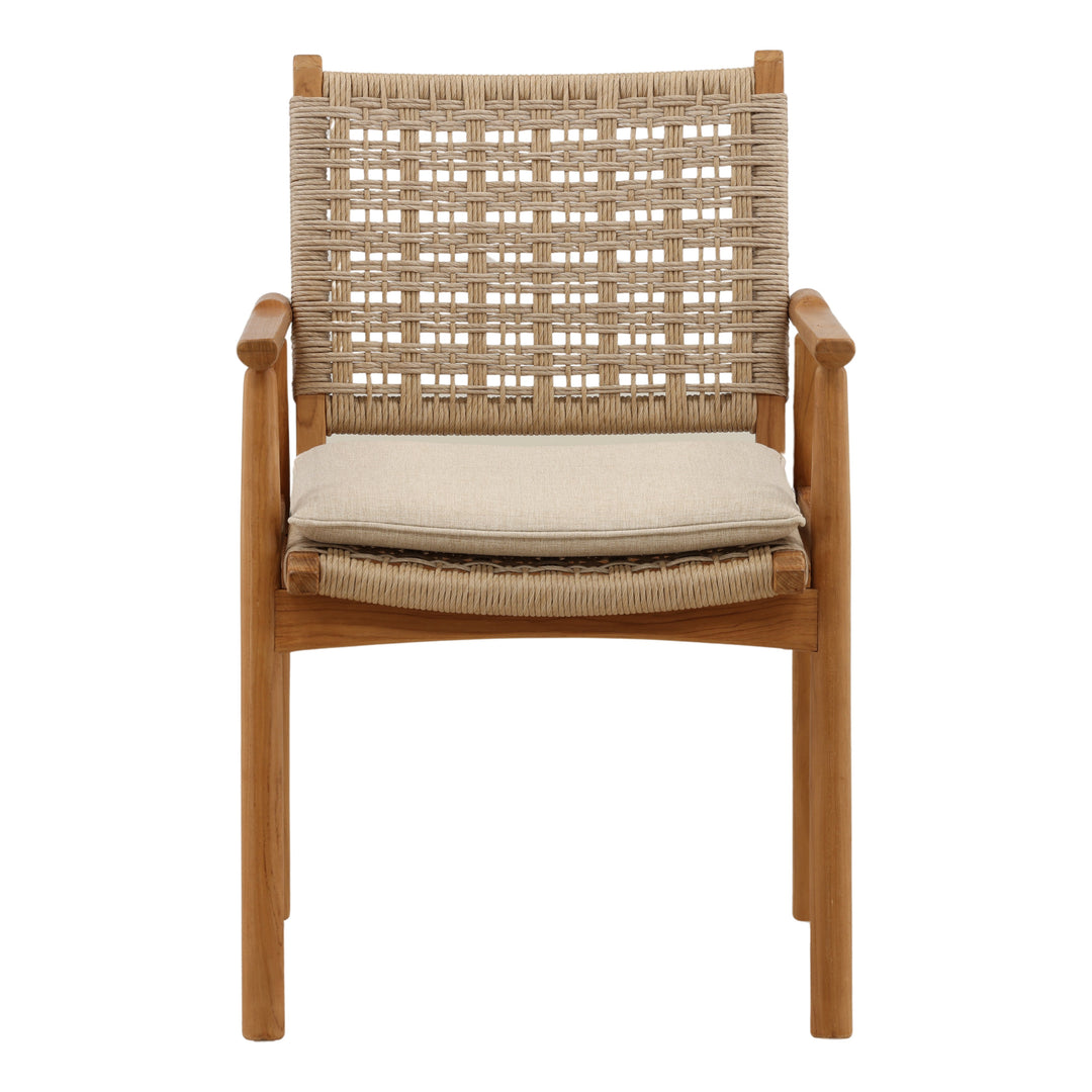 Aleah Outdoor Dining Chair Set of 2 Natural — Front