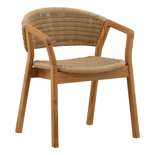 Arro Outdoor Dining Chair Natural — Front Three-Quarter