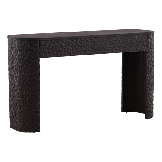 Tristann Console Table Dark Brown — Front Three-Quarter