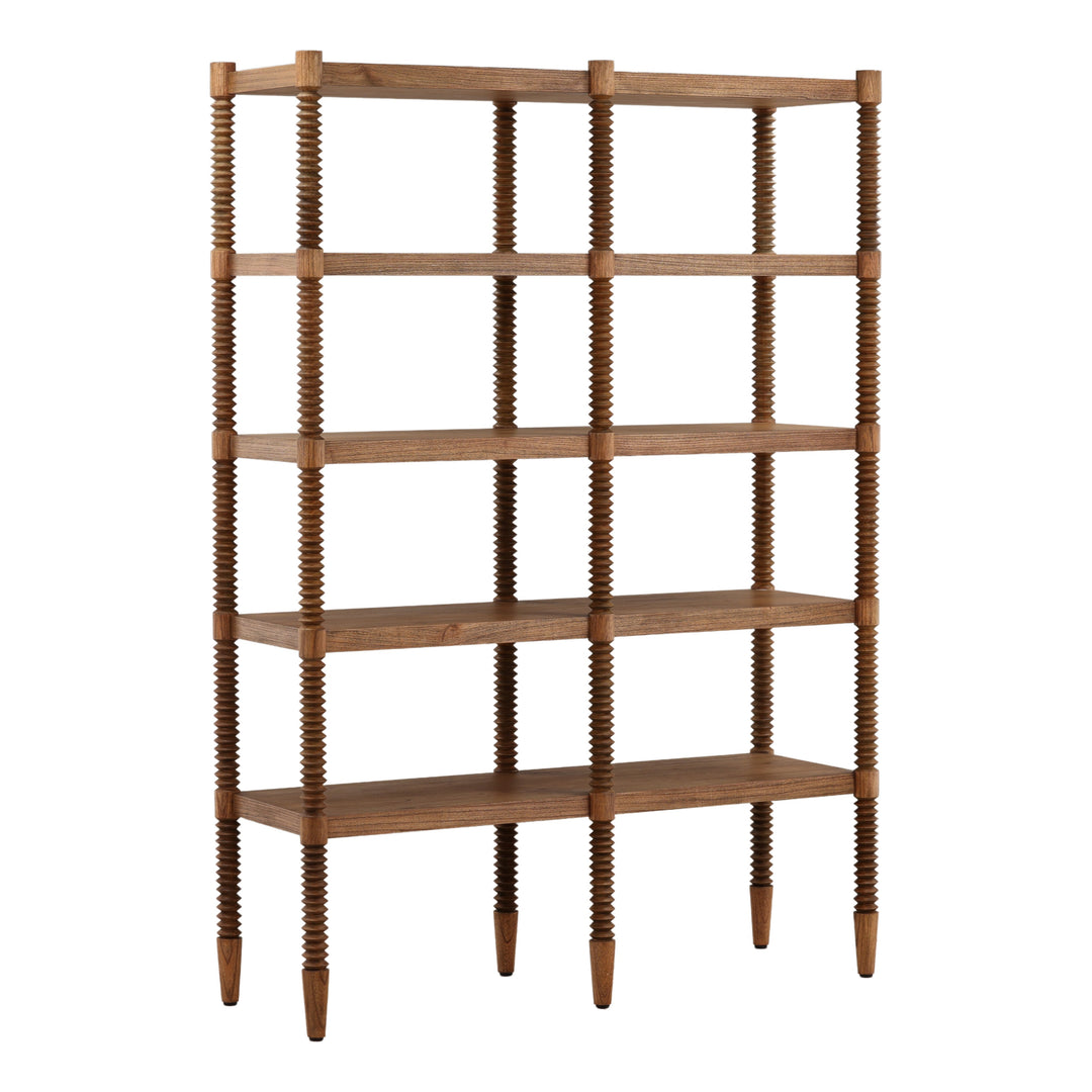 Ferrandez Bookcase Brown — Front Three-Quarter