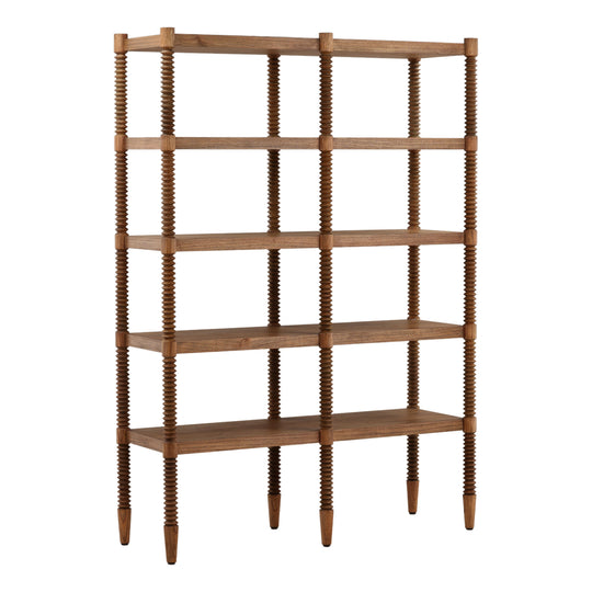 Ferrandez Bookcase Brown — Front Three-Quarter