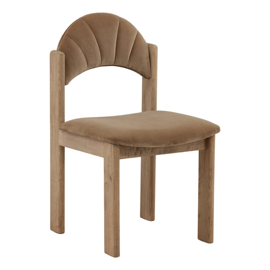 Ulanie Dining Chair Light Brown — Front Three-Quarter