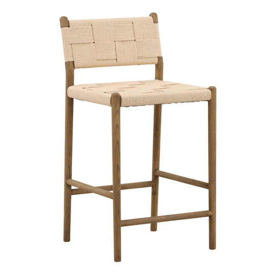 Xianna Counter Stool Natural — Front Three-Quarter
