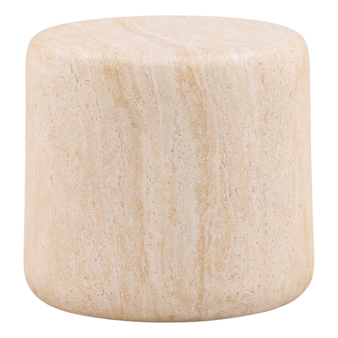Lessarde Outdoor Side Table Natural — Front Three-Quarter