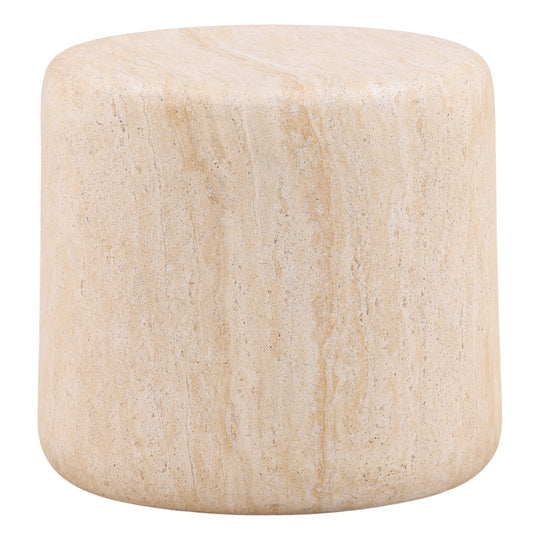 Lessarde Outdoor Side Table Natural — Front Three-Quarter