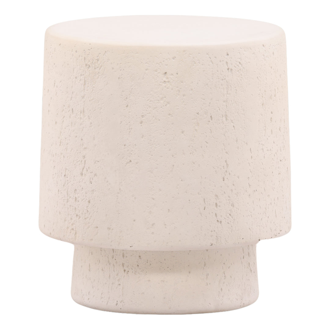 Milstone Outdoor Side Table Ivory — Front Three-Quarter