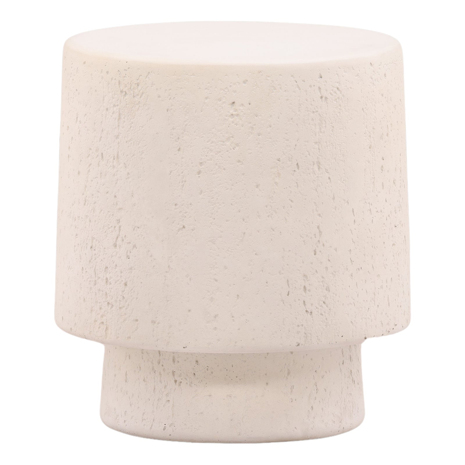 Milstone Outdoor Side Table Ivory — Front Three-Quarter