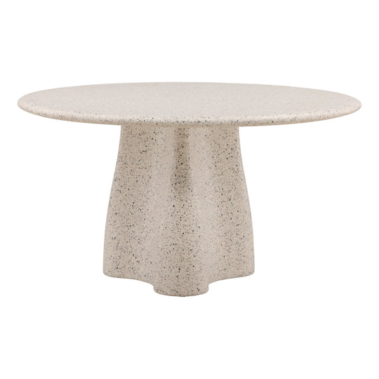 Himarie Outdoor Dining Table Ivory — Front Three-Quarter