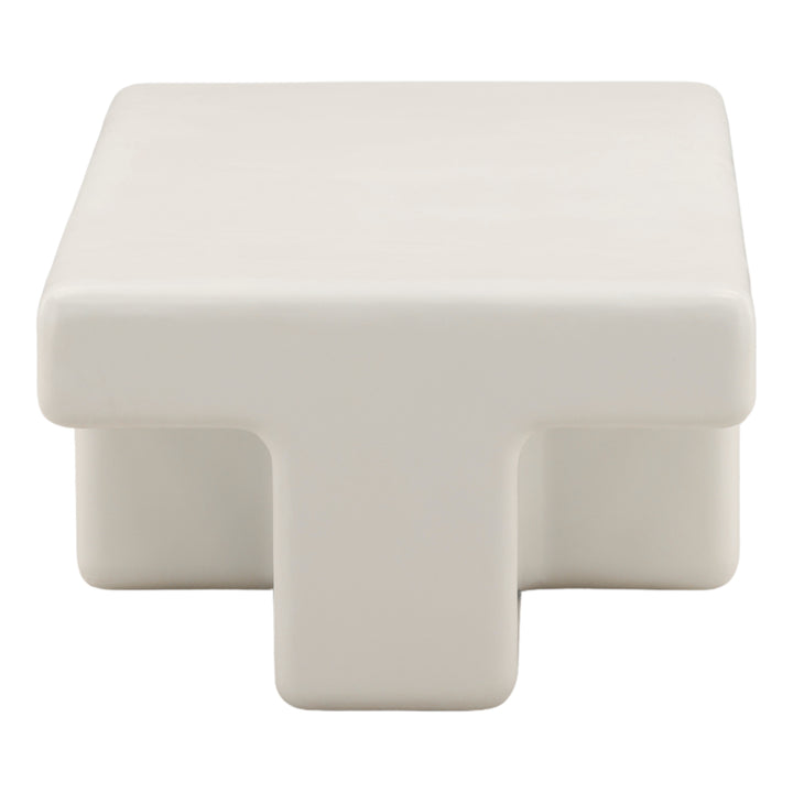 Teoh Outdoor Coffee Table White — Profile