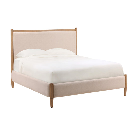 Nexus Bed Queen Cream — Front Three-Quarter