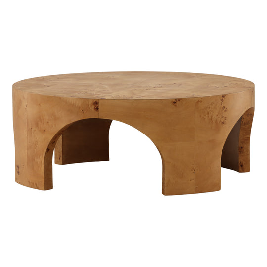 Pauletta Coffee Table Burl — Front Three-Quarter