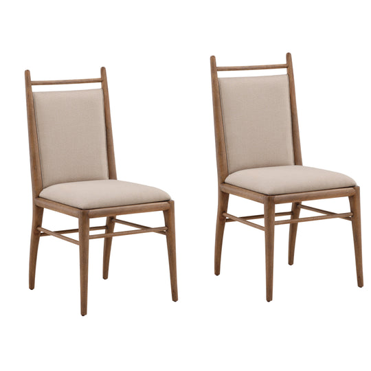 Rueben Dining Chair Set of 2 Beige — Front Three-Quarter