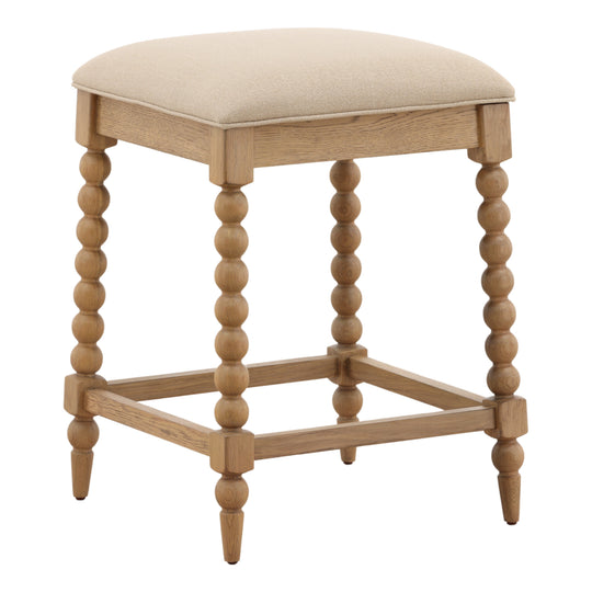 Marcelina Counter Stool Beige — Front Three-Quarter