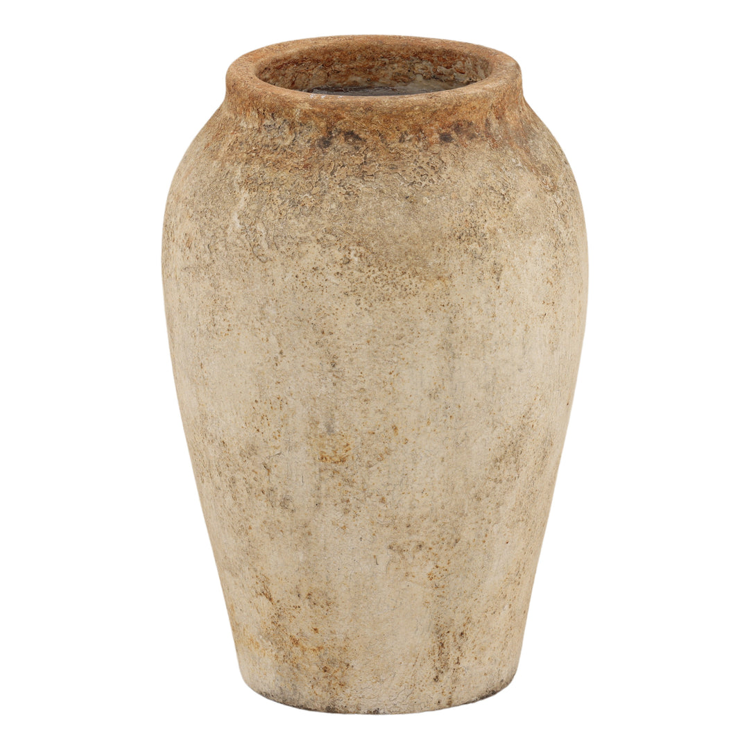 Caradok Pot Antique White — Front Three-Quarter