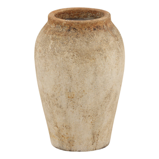 Caradok Pot Antique White — Front Three-Quarter