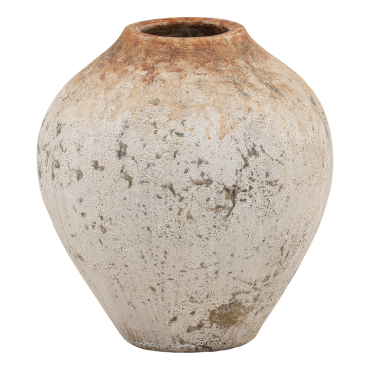 Deakin Vase Antique White — Front Three-Quarter