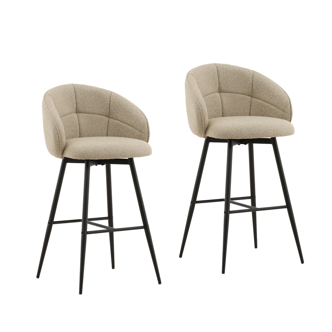 Aylee Bar Stool Set of 2 Sand — Front Three-Quarter
