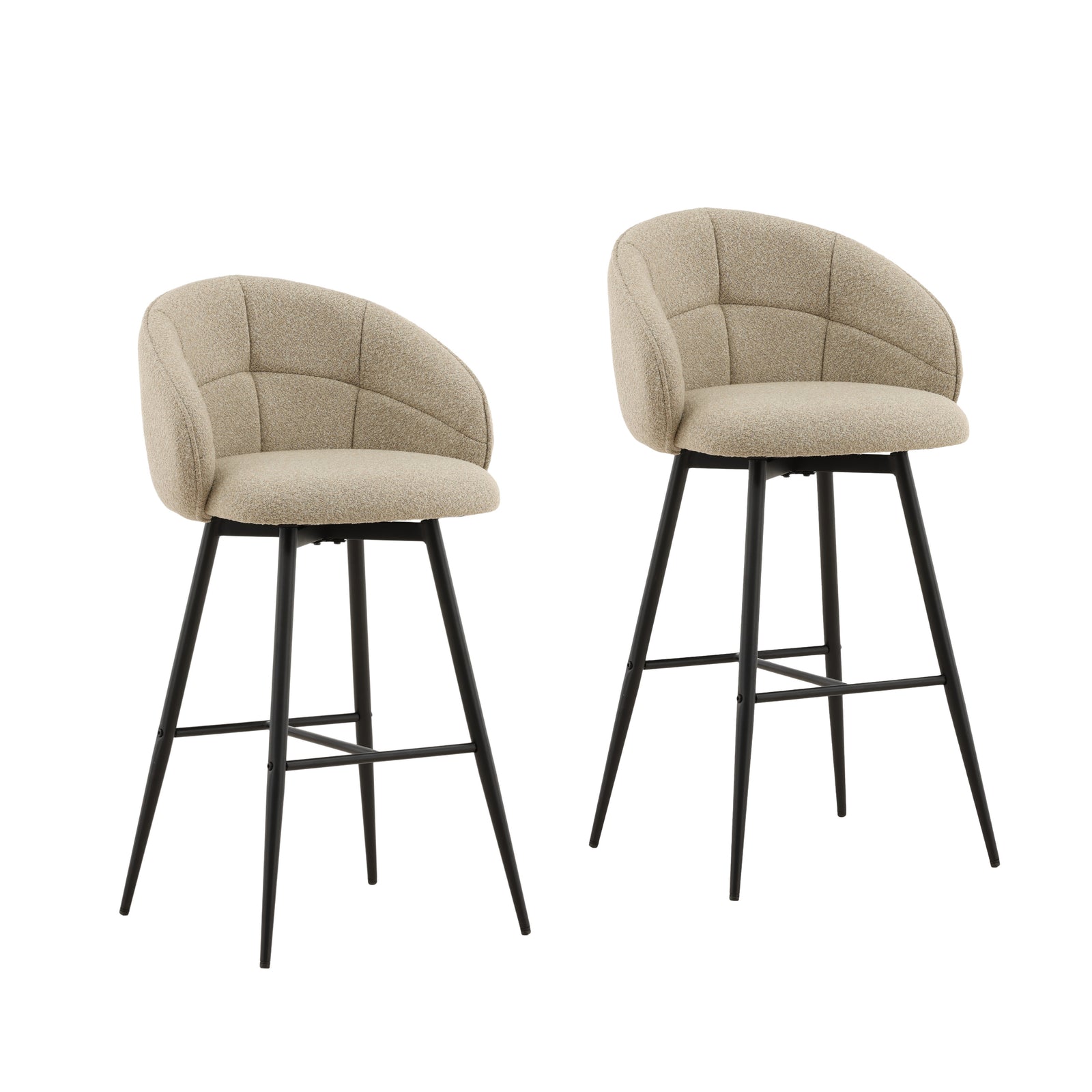Aylee Bar Stool Set of 2 Sand — Front Three-Quarter