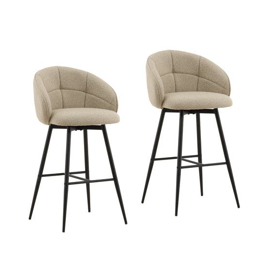 Aylee Bar Stool Set of 2 Sand — Front Three-Quarter