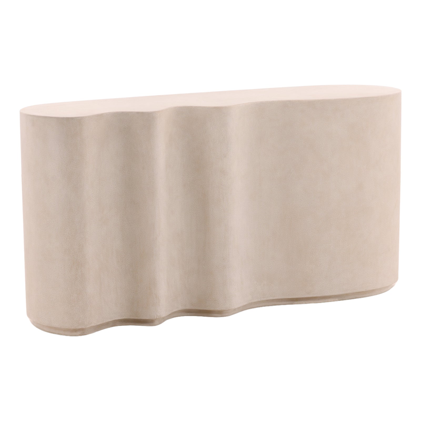 Xyranna Outdoor Console Table Light Grey — Front Three-Quarter