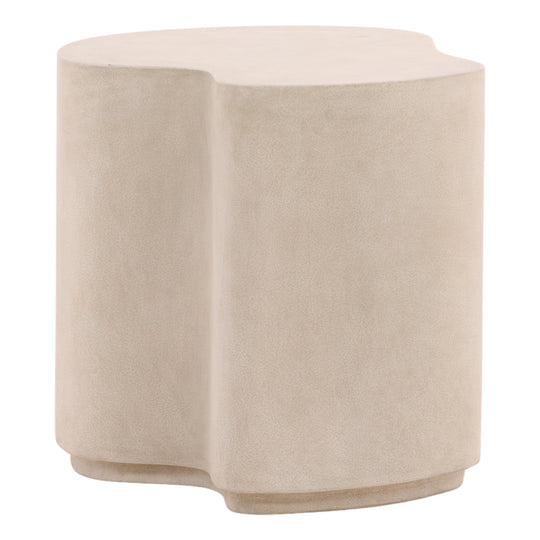 Xyranna Outdoor Side Table Light Grey Large — Front Three-Quarter