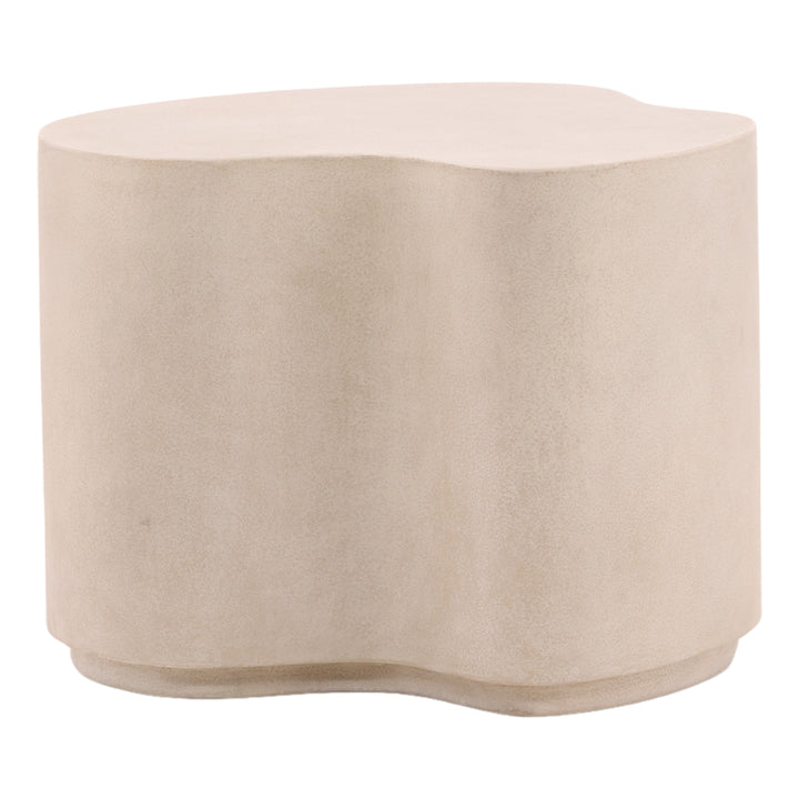Xyranna Outdoor Side Table Light Grey Small — Front Three-Quarter