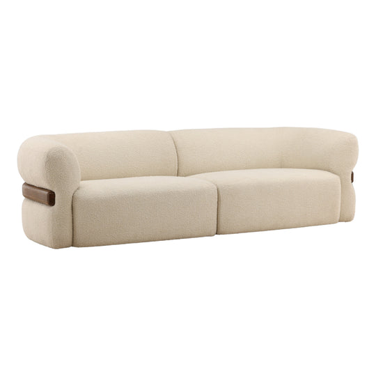 Edrena Sofa Cream — Front Three-Quarter