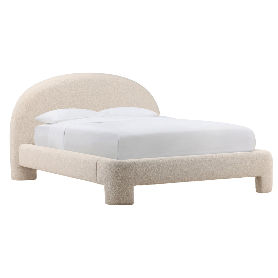 Amiro Bed King Cream — Front Three-Quarter
