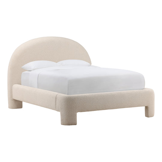 Amiro Bed Queen Cream — Front Three-Quarter