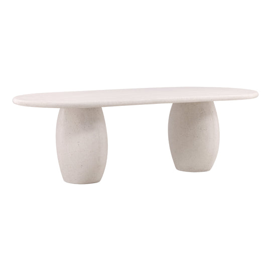 Immogen Outdoor Dining Table Ivory — Front Three-Quarter