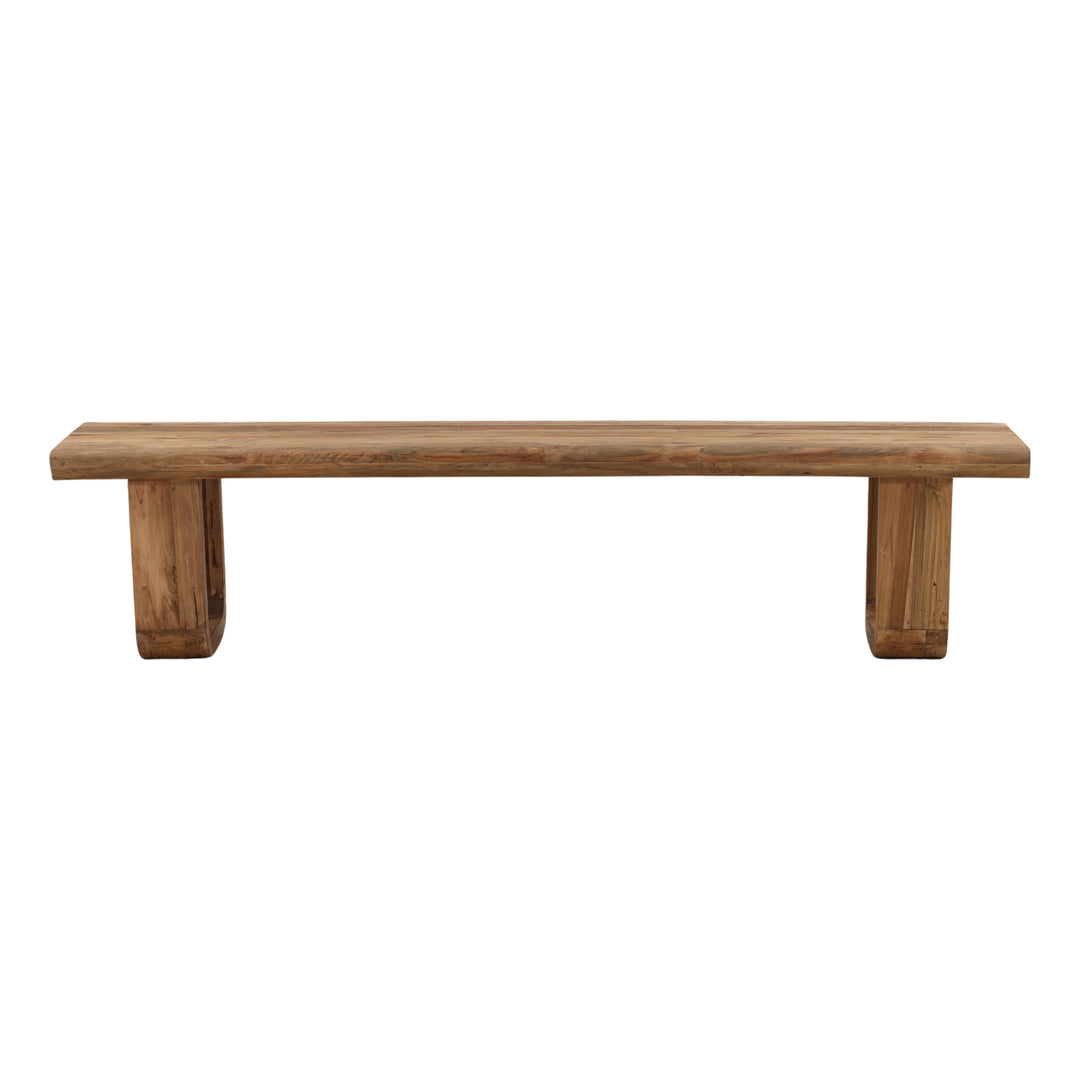 Davin Outdoor Bench Natural — Front