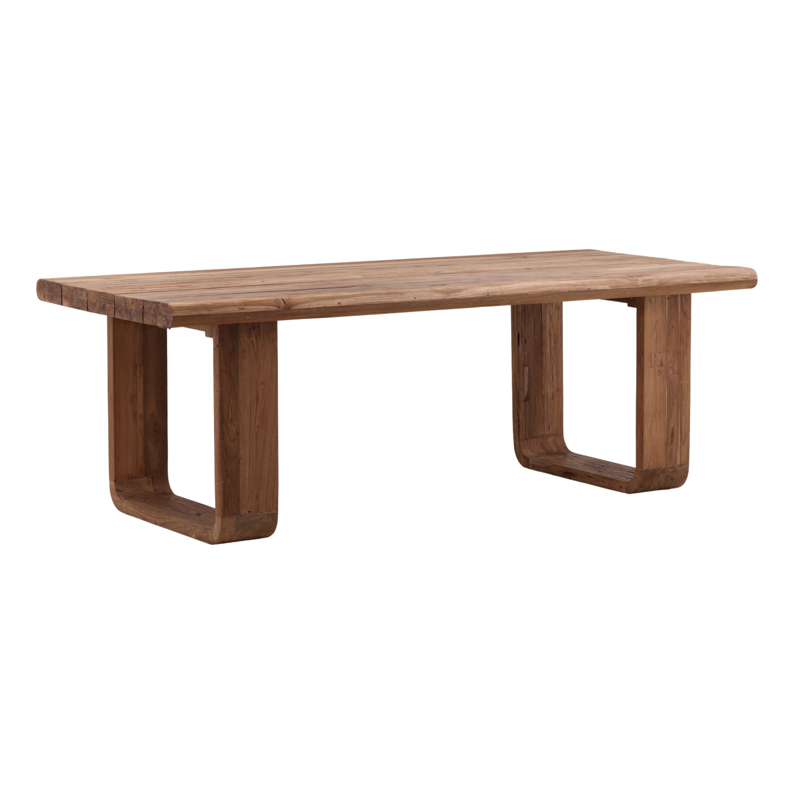 Davin Outdoor Dining Table Natural — Front Three-Quarter