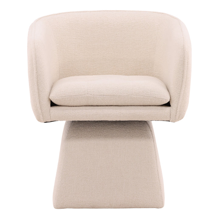 Jonnie Swivel Chair Cream — Front