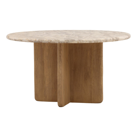 Laynah Dining Table Beige — Front Three-Quarter