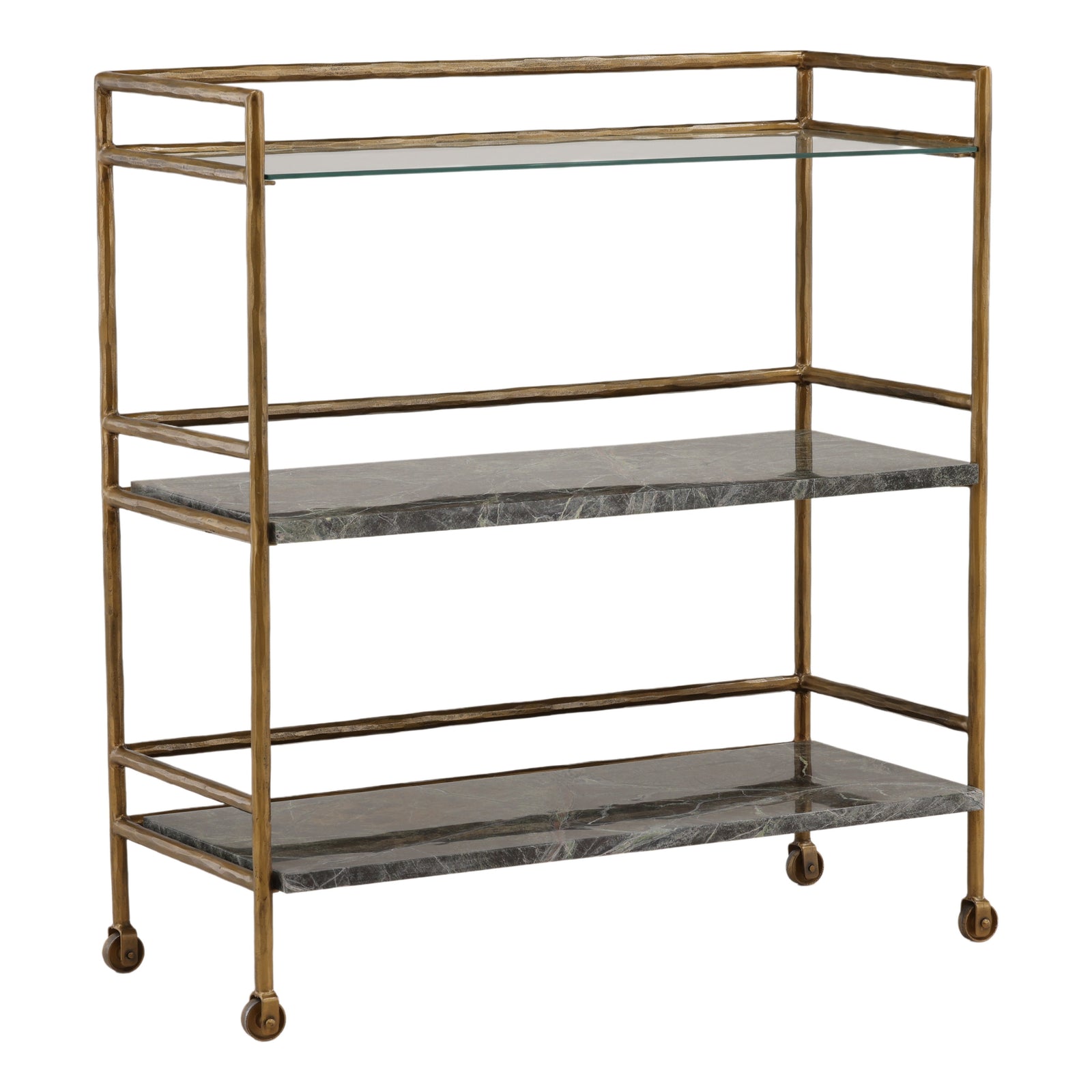 Loxlee Bar Cart Brown — Front Three-Quarter