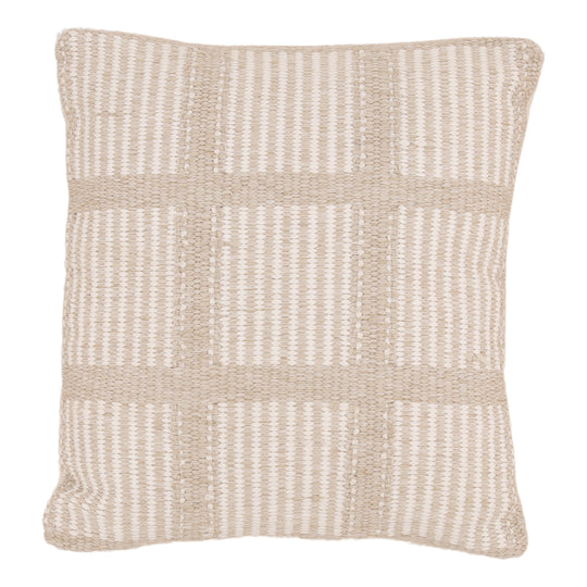 Quinby Outdoor Pillow Ivory — Front Three-Quarter