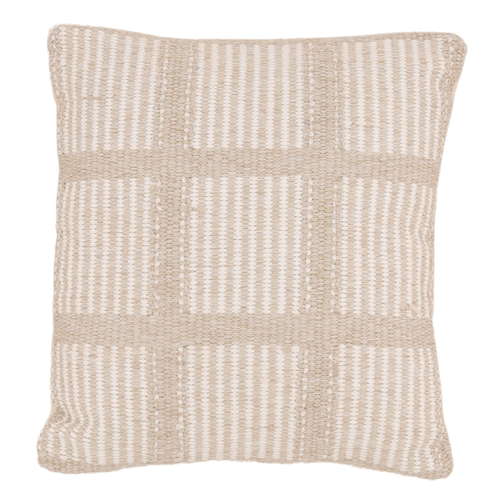 Quinby Outdoor Pillow Ivory — Front Three-Quarter