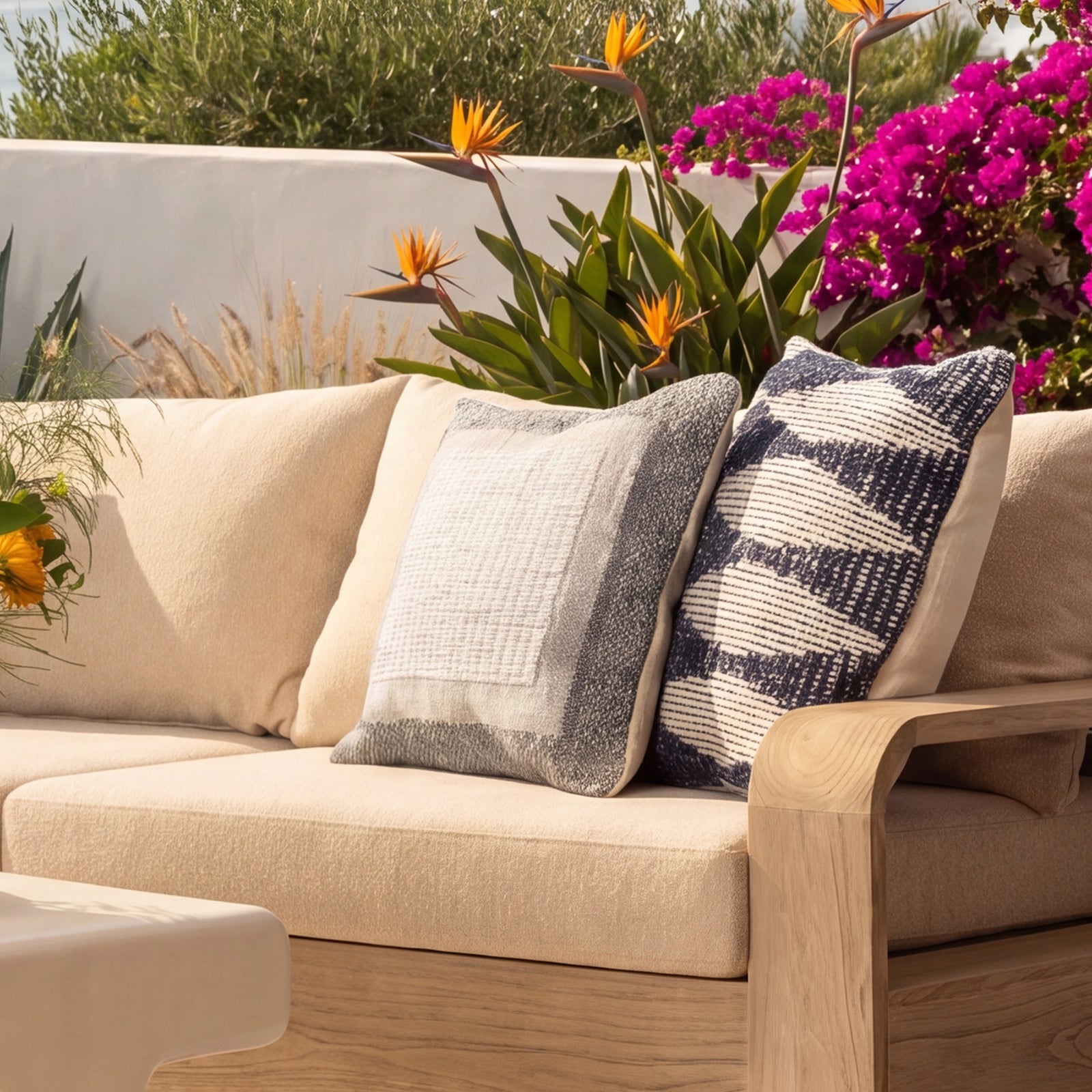 Ruperte Outdoor Pillow Blue — Lifestyle