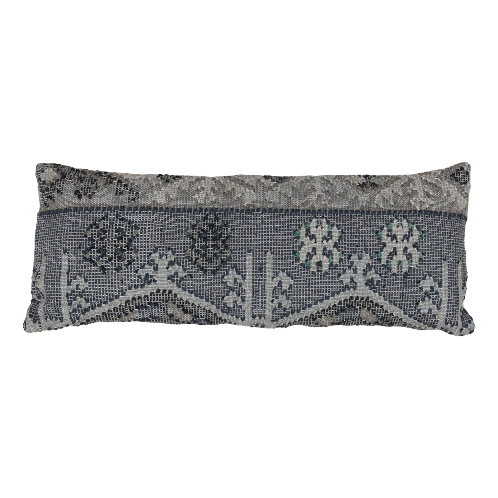 Varyan Outdoor Pillow Blue — Front Three-Quarter